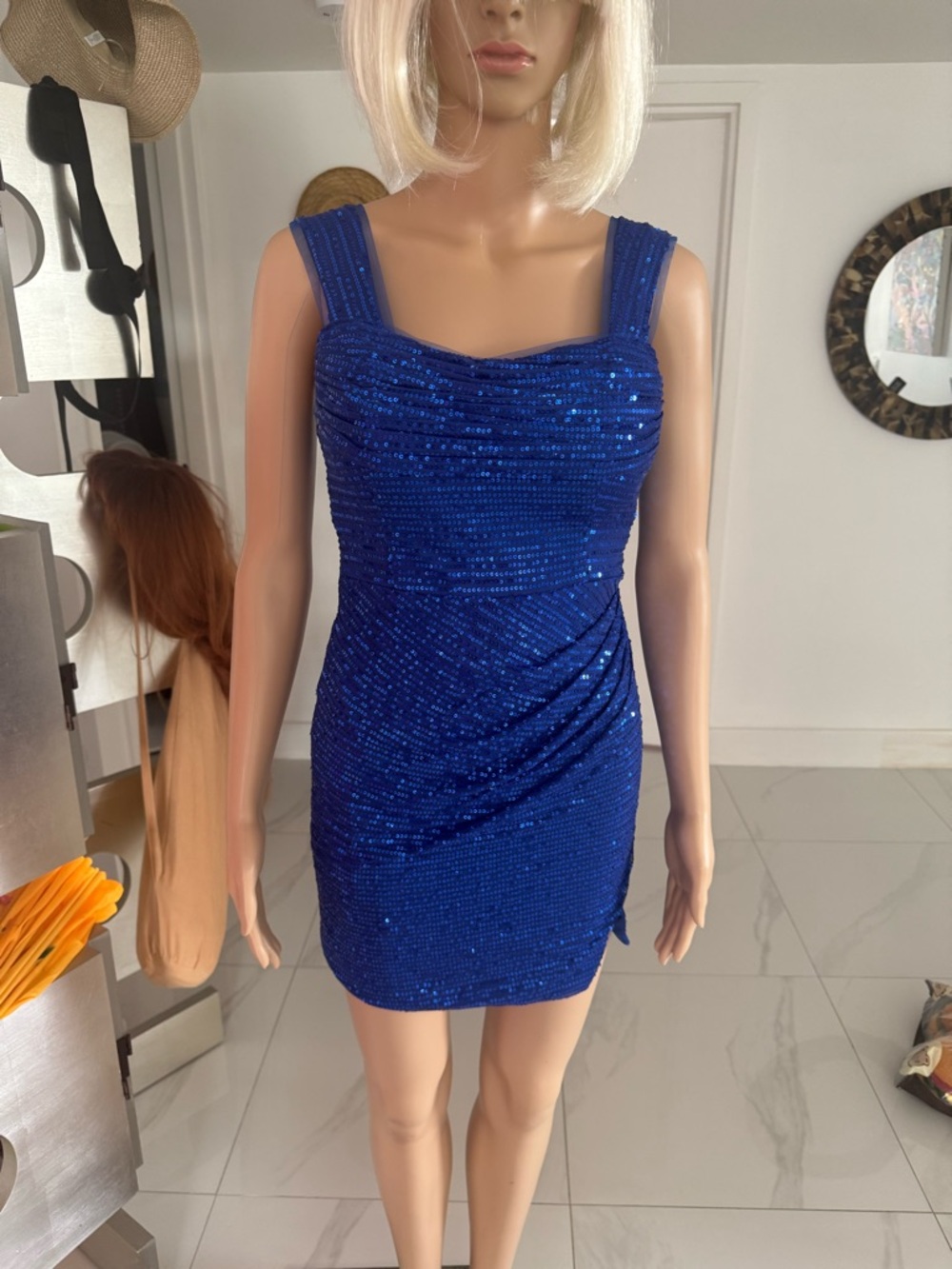 Blue Sequin Party Dress